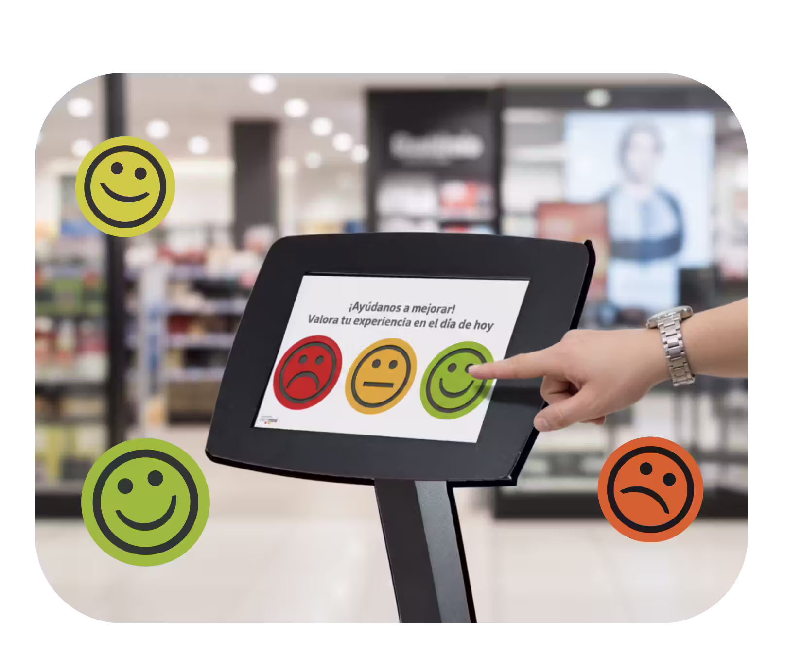 Smiley Feedback Tablet en Retail
